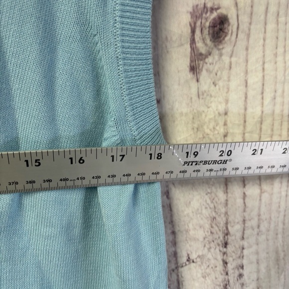 Lacoste Sweater Vest Mens 6 L Blue V-Neck Crocodile Logo Golf Preppy Academia - Picture 7 of 7